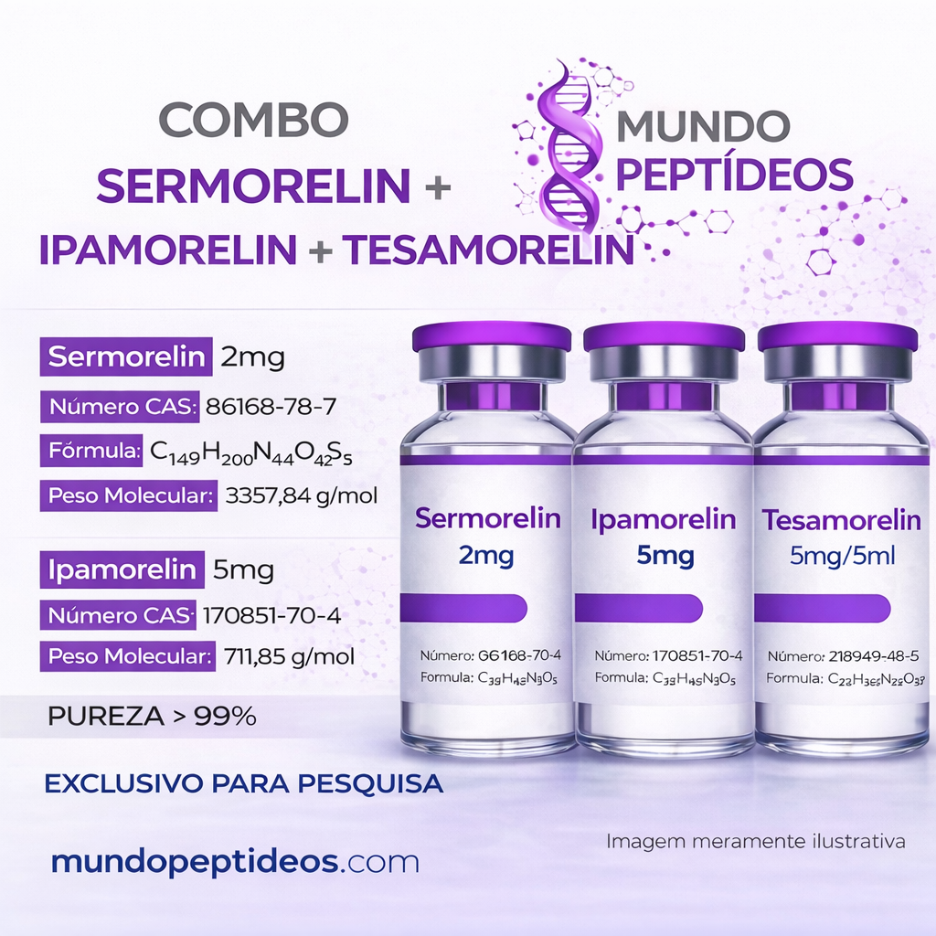 Combo Ipamorelin + Sermorelin + Tesamorelin + Diluente (Genpharma)