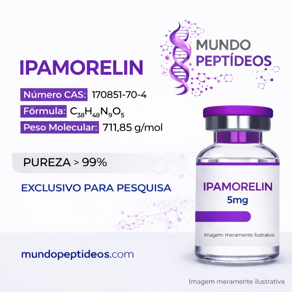 Ipamorelin 5mg - Impulsione o Crescimento Muscular e Recuperação +Diluente (Genpharma)
